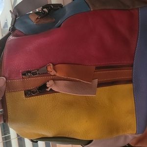 Leather backpack purse